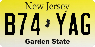 NJ license plate B74YAG