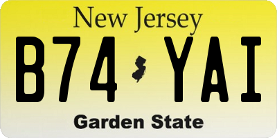 NJ license plate B74YAI
