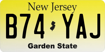 NJ license plate B74YAJ