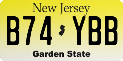 NJ license plate B74YBB