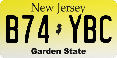 NJ license plate B74YBC
