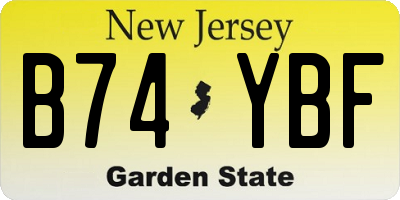 NJ license plate B74YBF