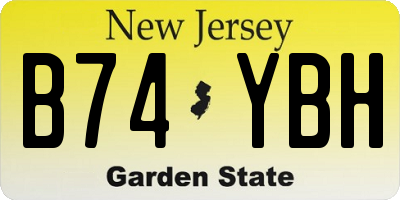 NJ license plate B74YBH