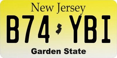 NJ license plate B74YBI