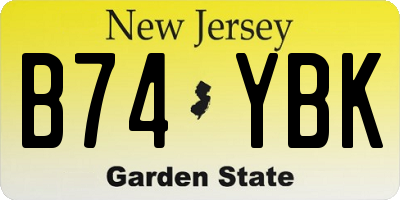 NJ license plate B74YBK