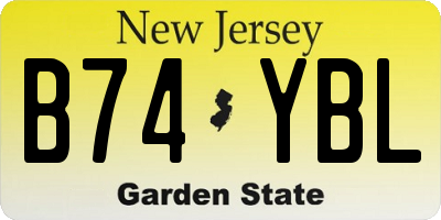 NJ license plate B74YBL