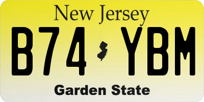 NJ license plate B74YBM