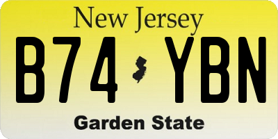 NJ license plate B74YBN