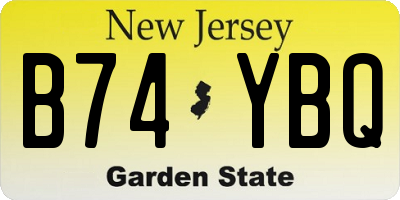 NJ license plate B74YBQ