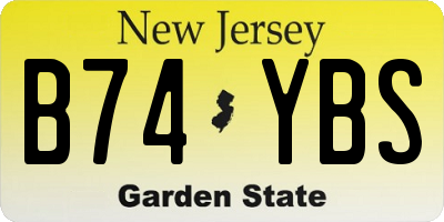 NJ license plate B74YBS