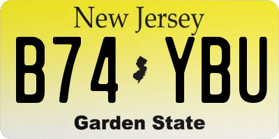 NJ license plate B74YBU