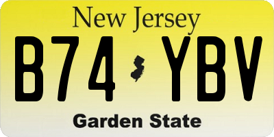 NJ license plate B74YBV