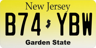 NJ license plate B74YBW