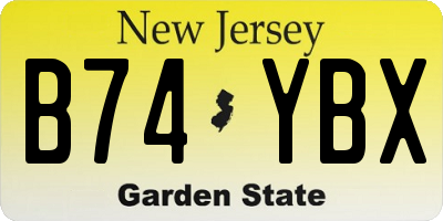 NJ license plate B74YBX