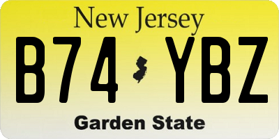 NJ license plate B74YBZ