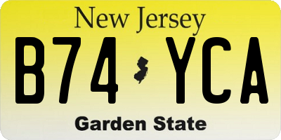 NJ license plate B74YCA