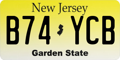 NJ license plate B74YCB