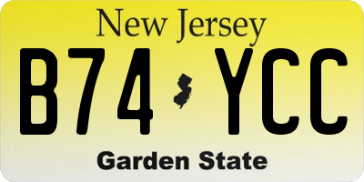 NJ license plate B74YCC