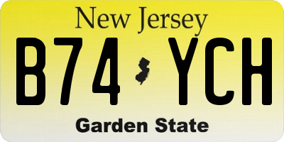 NJ license plate B74YCH