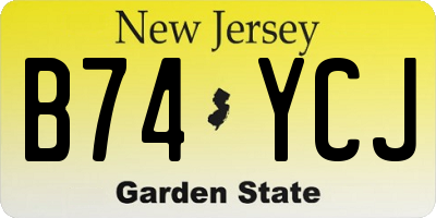 NJ license plate B74YCJ