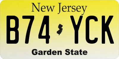 NJ license plate B74YCK