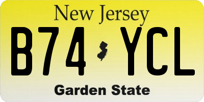 NJ license plate B74YCL