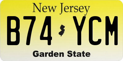 NJ license plate B74YCM