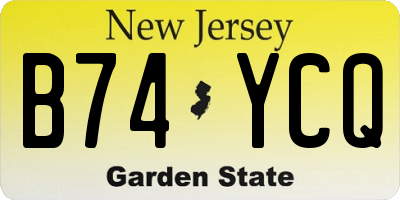 NJ license plate B74YCQ
