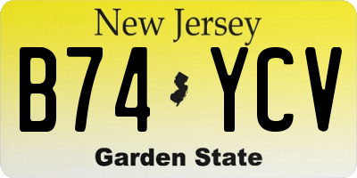 NJ license plate B74YCV
