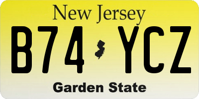 NJ license plate B74YCZ