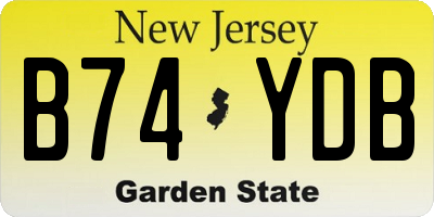 NJ license plate B74YDB