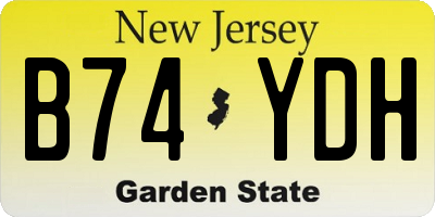NJ license plate B74YDH