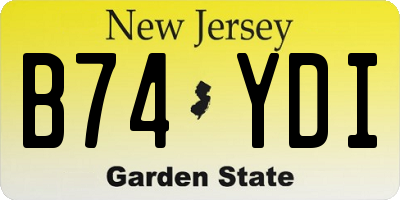 NJ license plate B74YDI