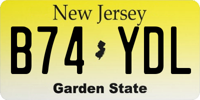 NJ license plate B74YDL