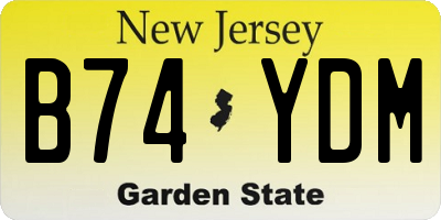 NJ license plate B74YDM