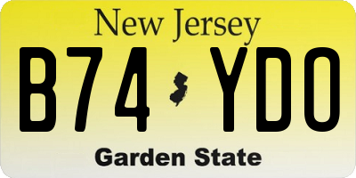 NJ license plate B74YDO
