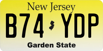 NJ license plate B74YDP