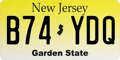 NJ license plate B74YDQ