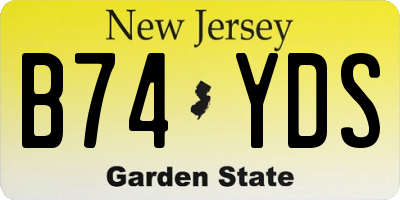 NJ license plate B74YDS