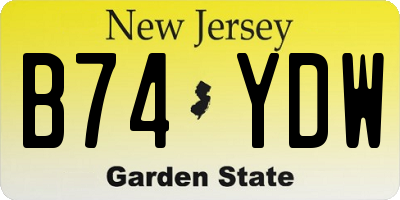 NJ license plate B74YDW