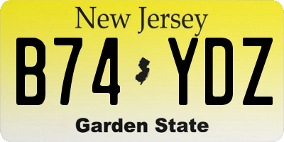 NJ license plate B74YDZ