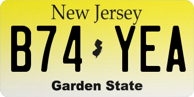 NJ license plate B74YEA