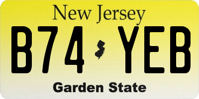 NJ license plate B74YEB