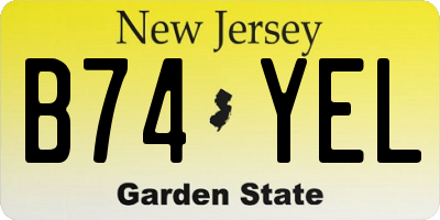 NJ license plate B74YEL