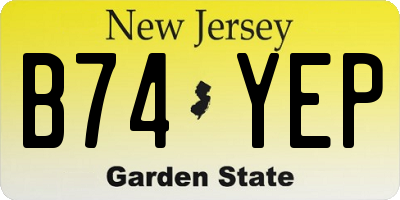 NJ license plate B74YEP