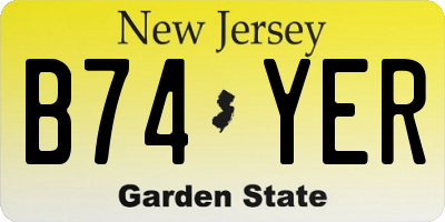 NJ license plate B74YER