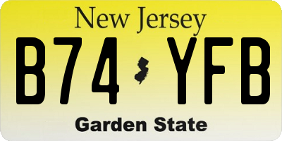 NJ license plate B74YFB