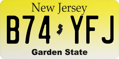 NJ license plate B74YFJ