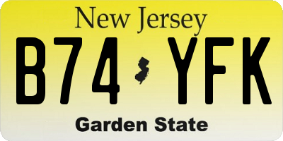 NJ license plate B74YFK