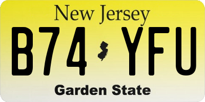 NJ license plate B74YFU